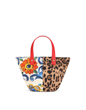 POPLIN PATCHWORK SHOULDER BAG WITH DG PATCH EMBELLISHMENT