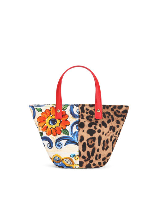 POPLIN PATCHWORK SHOULDER BAG WITH DG PATCH EMBELLISHMENT