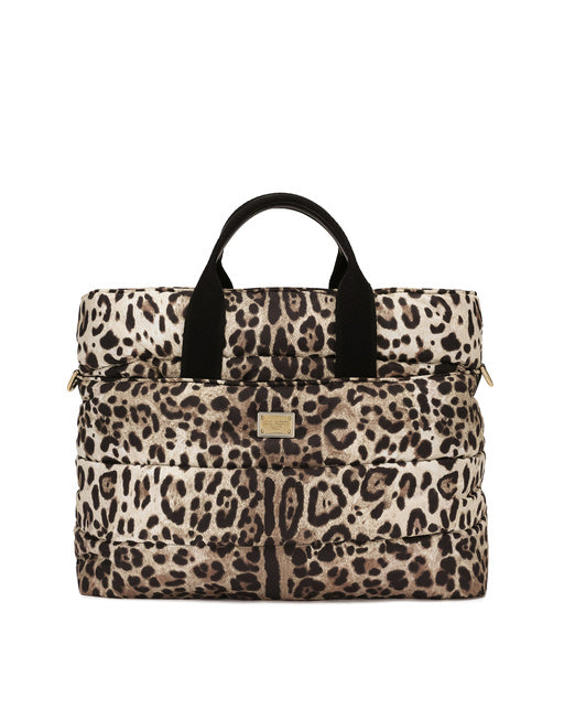 NYLON MAMMA BAG WITH LEOPARD PRINT