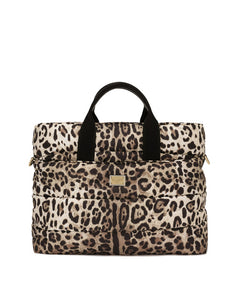 NYLON MAMMA BAG WITH LEOPARD PRINT