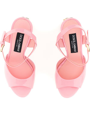 PATENT LEATHER PLATFORM SANDALS