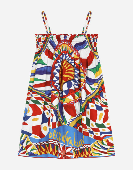 CARRETTO-PRINT POPLIN SUN DRESS