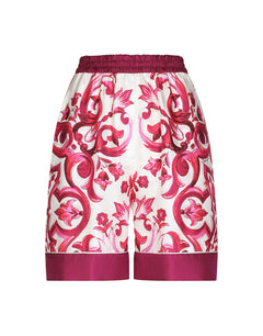 MAJOLICA-PRINT TWILL PAJAMA SHORTS