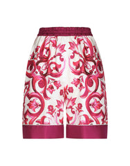 MAJOLICA-PRINT TWILL PAJAMA SHORTS