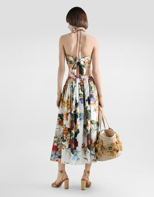 FLOWER-PRINT POPLIN TOP