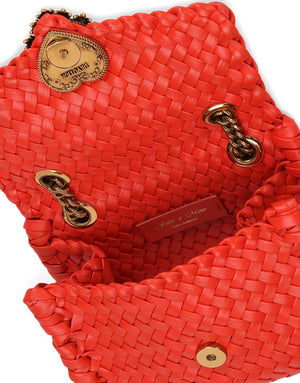 SMALL DEVOTION SHOULDER BAG IN WOVEN NAPPA LEATHER