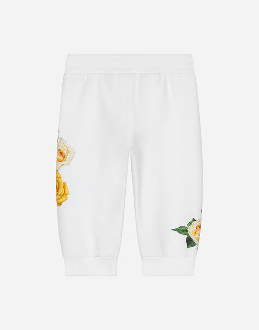 JERSEY JOGGING PANTS WITH YELLOW ROSE PRINT