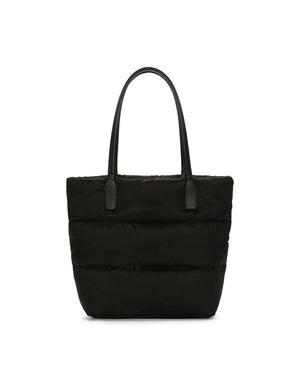 SMALL NYLON JACQUARD SHOPPER WITH LOGO