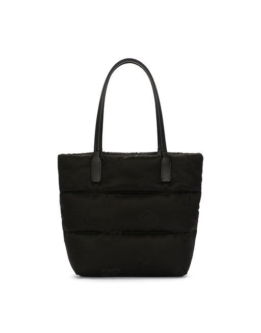 SMALL NYLON JACQUARD SHOPPER WITH LOGO
