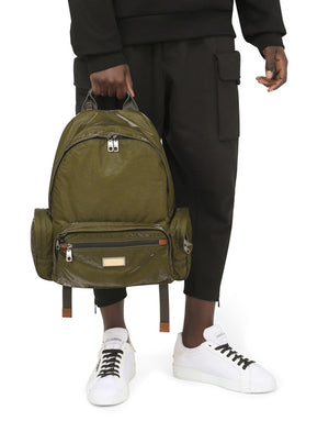 NERO SICILIA DNA NYLON BACKPACK WITH BRANDED TAG