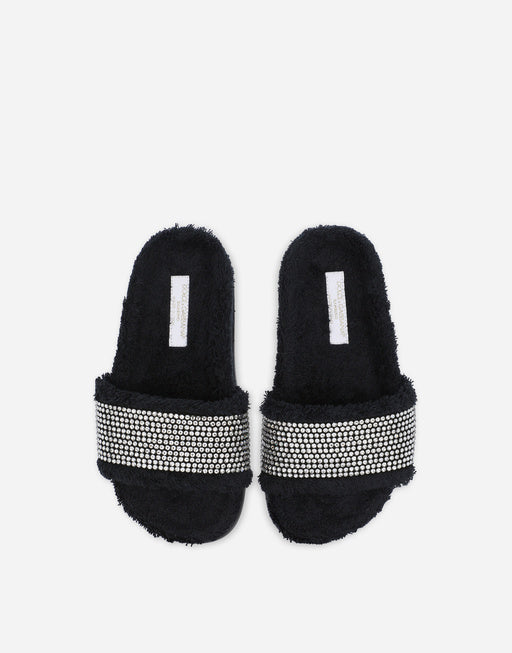 TERRYCLOTH SLIDERS WITH FUSIBLE RHINESTONES