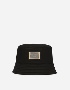 NYLON BUCKET HAT WITH BRANDED PLATE