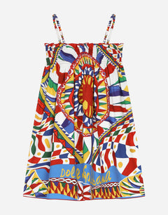 CARRETTO-PRINT POPLIN SUN DRESS