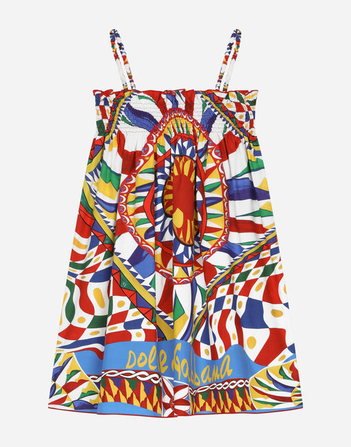 CARRETTO-PRINT POPLIN SUN DRESS