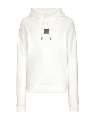 JERSEY TERRY HOODIE WITH LOGO TAG