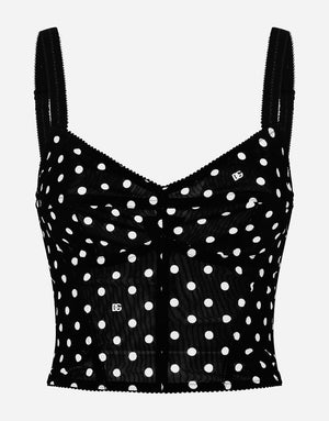 POLKA-DOT MARQUISETTE CORSET TOP