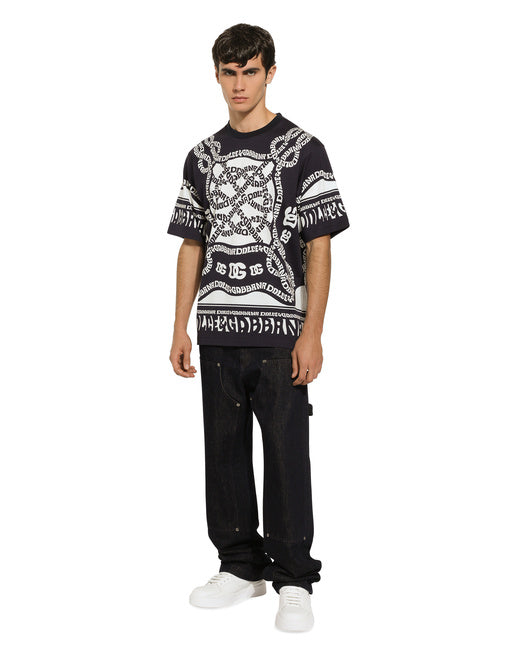 SHORT-SLEEVED MARINA-PRINT T-SHIRT