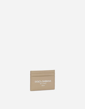 CALFSKIN CARD HOLDER WITH LOGO