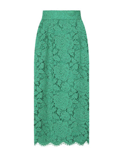 LOGO STRETCH LACE MIDI SKIRT