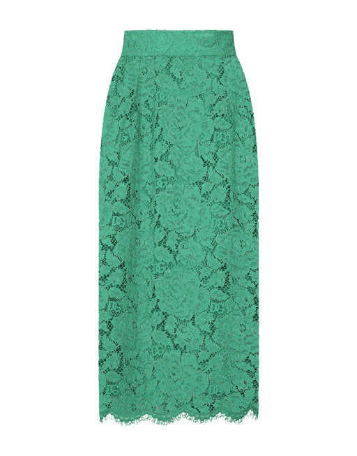 LOGO STRETCH LACE MIDI SKIRT