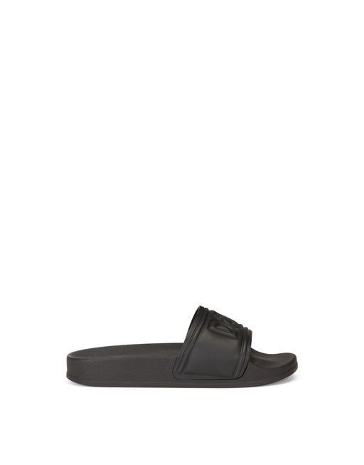 SLIDERS WITH DG LOGO IN RUBBERIZED CALFSKIN