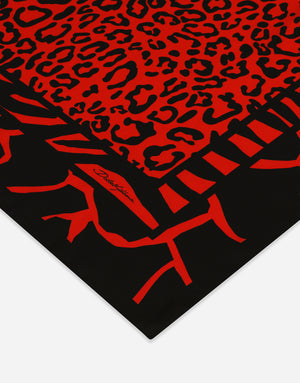 LEOPARD-PRINT TWILL SCARF (90 X 90)