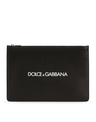 CALFSKIN DOCUMENT HOLDER WITH PRINTED LOGO