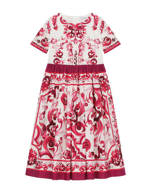 POPLIN DRESS WITH YELLOW MAJOLICA PRINT