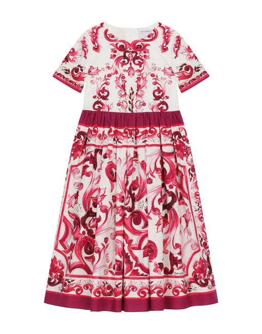 POPLIN DRESS WITH YELLOW MAJOLICA PRINT