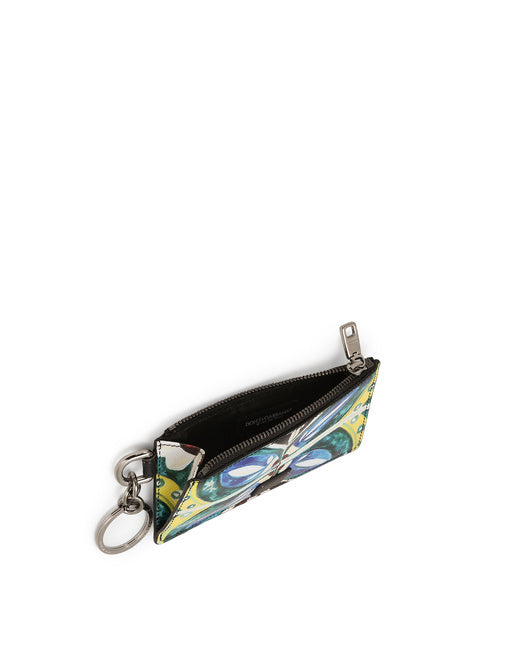 PRINTED CARD HOLDER WITH ZIPPER AND RING