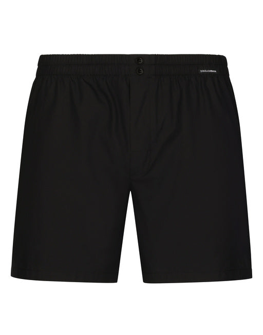 POPLIN SHORTS WITH LOGO LABEL