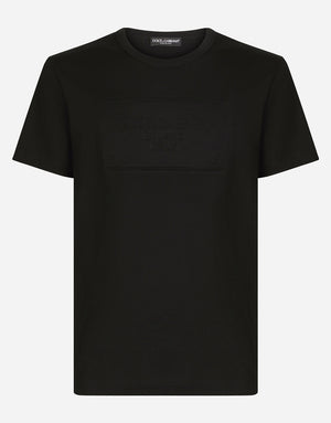 COTTON T-SHIRT WITH EMBOSSED LOGO