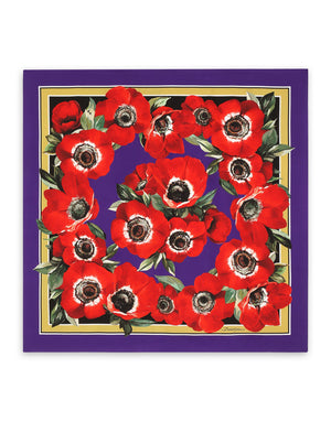 GARDEN-PRINT TWILL SCARF (90 X 90)
