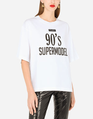 JERSEY T-SHIRT WITH 90 SUPERMODEL PRINT