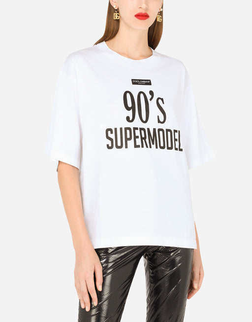 JERSEY T-SHIRT WITH 90 SUPERMODEL PRINT