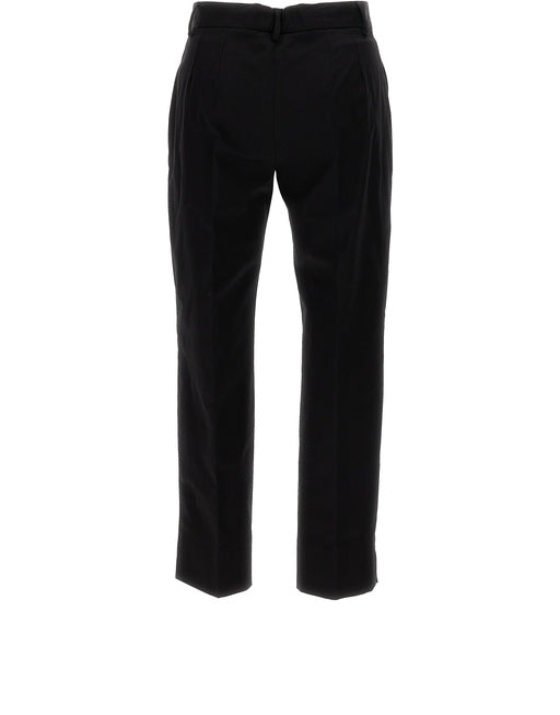 LOW-RISE COTTON FABRIC PANTS