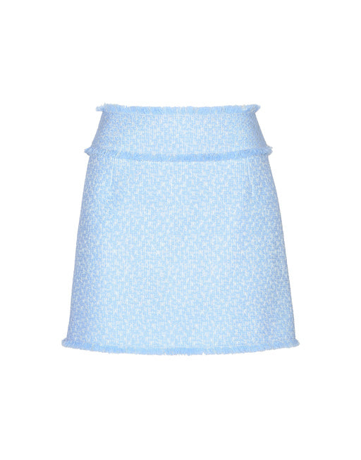 WOOL RASCHEL TWEED MINISKIRT