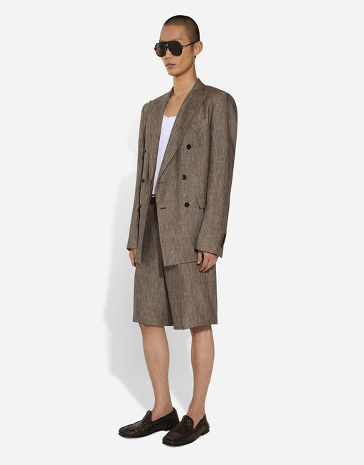 DOUBLE-BREASTED LINEN TAORMINA JACKET