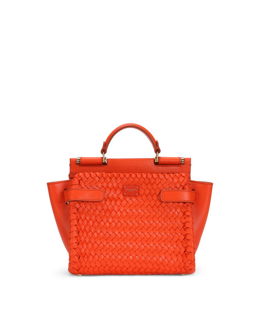 SMALL SICILY 62 SOFT BAG IN WOVEN NAPPA LEATHER AND TAHITI CALFSKIN