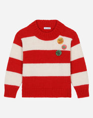 STRIPED ALPACA ROUND-NECK SWEATER