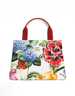 CANVAS HANDBAG WITH FLORAL PRINT