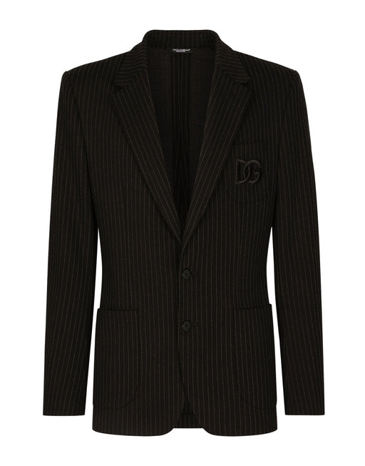 PINSTRIPE STRETCH JERSEY PORTOFINO JACKET