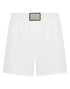 LONG COTTON BOXERS WITH BRANDED PLATE