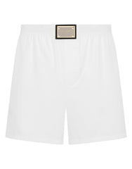 LONG COTTON BOXERS WITH BRANDED PLATE