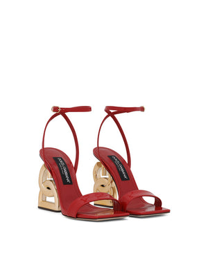 PATENT LEATHER SANDALS WITH 3.5 HEEL