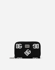 SMALL CALFSKIN ZIP-AROUND WALLET WITH ALL-OVER DG PRINT
