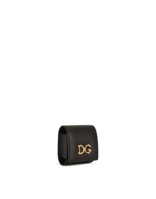 CALFSKIN AIRPODS CASE WITH BAROQUE DG LOGO