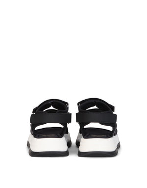 MESH TREKKING SANDALS WITH JACQUARD LOGO