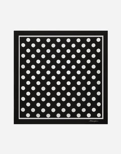 SILK TWILL SCARF WITH POLKA-DOT PRINT (70X70)