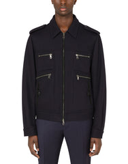 CASHMERE JACKET WITH LEATHER DETAILS